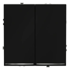 Изображение Выключатель встраиваемый VOLTUM S70 двухклавишный с подсветкой 10А (черный матовый)